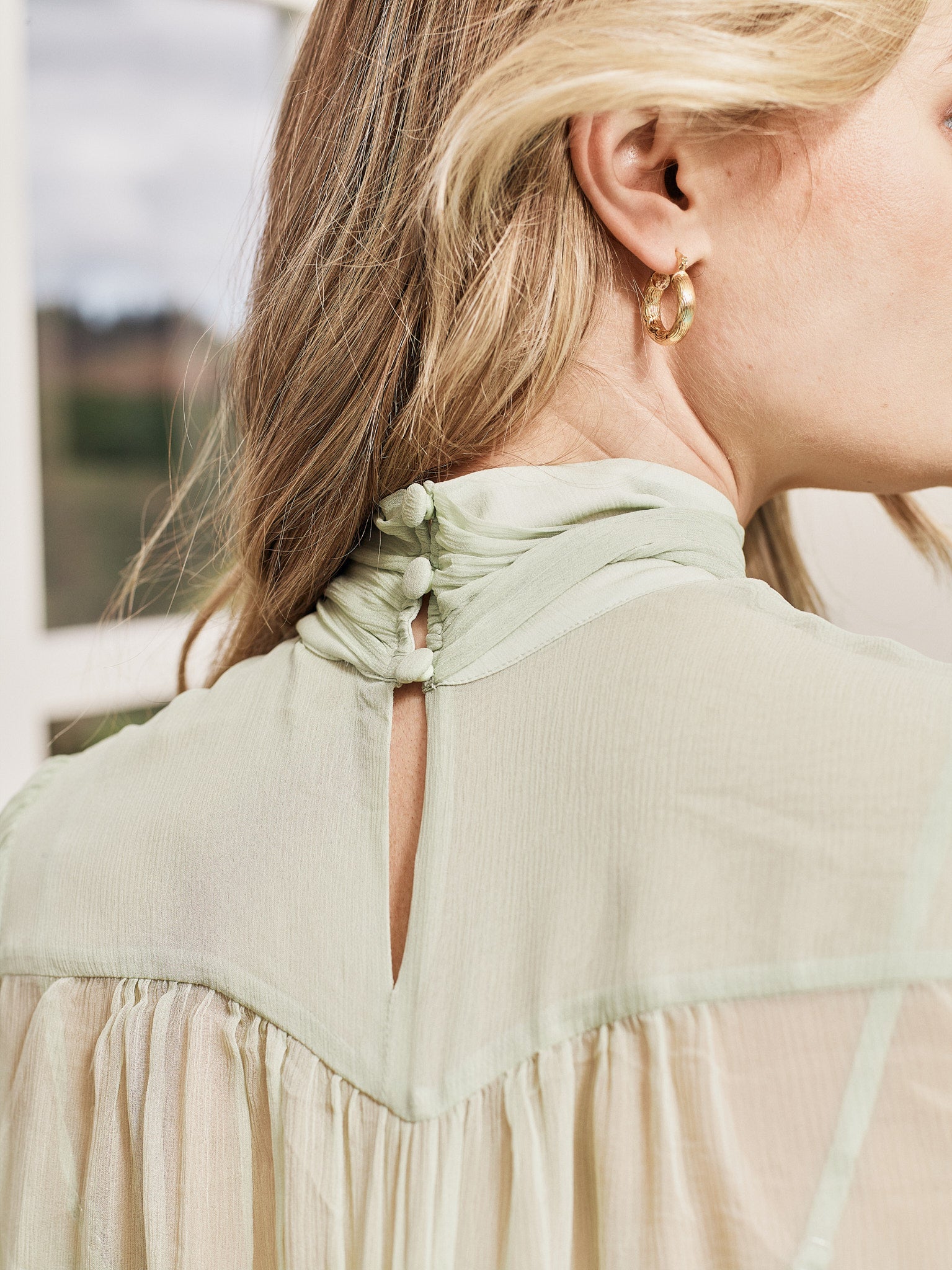 GEORGIA SILK BLOUSE - SAGE